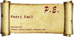 Petri Emil névjegykártya