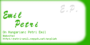 emil petri business card